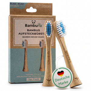 Aufsteckbürsten aus Bambus für Philips Sonicare Schallzahnbürsten | 2er Set - Bambuna