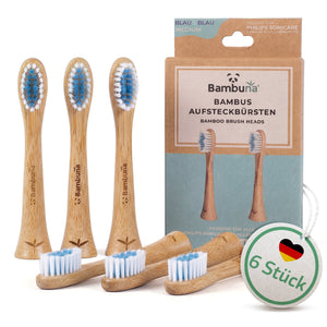 Aufsteckbürsten aus Bambus für Philips Sonicare Schallzahnbürsten | 6er Set - Bambuna