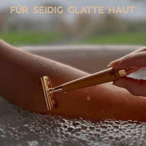 Bambus Rasierhobel - Gold Edition | inkl. 5 Klingen und E - Book - Bambuna