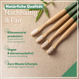 Bambus Zahnbürsten - Mittel - 4er Set - Bambuna