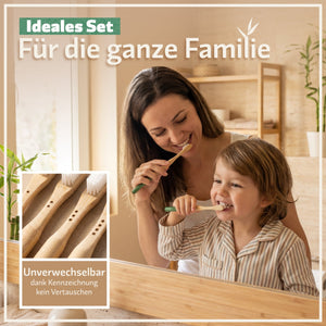 Bambus Zahnbürsten - Mittel - 4er Set - Bambuna