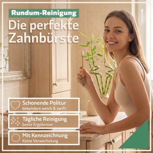 Bambus Zahnbürsten - Mittel - 4er Set - Bambuna